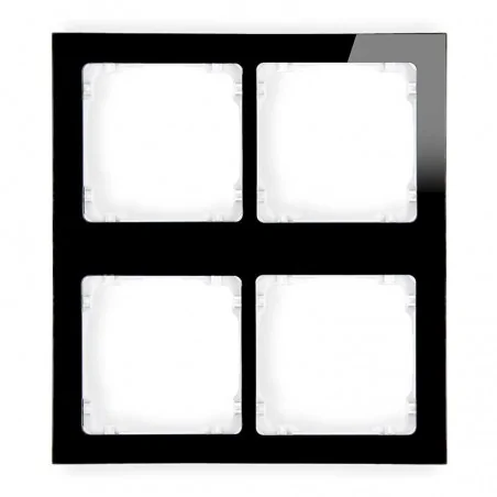 Ramki-poczworne - ramka poczwórna modułowa z efektem szkła czarna z białym spodem deco 12-0-drsm-2x2 karlik 