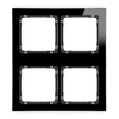 Ramki-poczworne - ramka poczwórna modułowa z efektem szkła czarna deco 12-12-drsm-2x2 karlik 