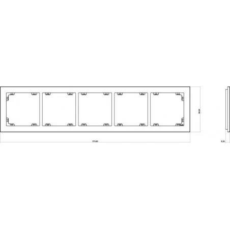 Ramki-pieciokrotne - ramka pięciokrotna z efektem drewna czarny spód deco drd-5g karlik 