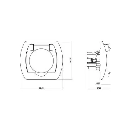 Gniazda-elektryczne - brązowe gniazdo elektryczne z klapką do łazienki trend 4gpb-1z karlik 