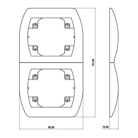 Ramki-podwojne - ramka pionowa brązowa podwójna trend 4rv-2 karlik 