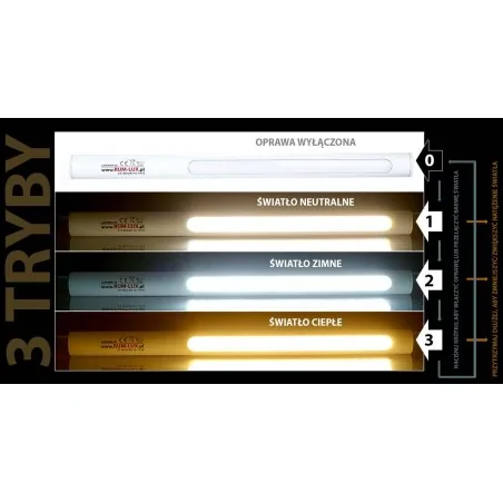 Latarki-led - lampka oprawa led akumulatorowa 3 barwy 2,5w latarnik-30 rum-lux 