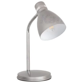 Lampki-biurkowe - srebrna lampka biurkowa stal e14 40w zara 7560 kanlux 