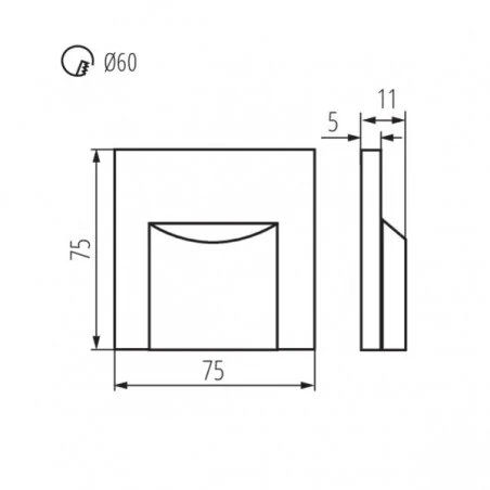 Oswietlenie-schodowe - czarna oprawa przyschodowa led kwadratowa 3000k 12v dc 33332 erinus l b-ww kanlux 