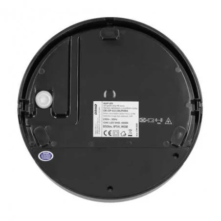 Oprawy-led-zewnetrzne - okrągła lampa ogrodowa led z czujnikiem ruchu czarna 10w 4000k agat or-op-6111blpmr4 orno 