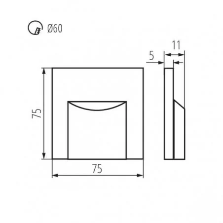 Oswietlenie-schodowe - biała kwadratowa oprawa schodowa led 0,8w 3000k 12 dc erinus l w-ww kanlux 