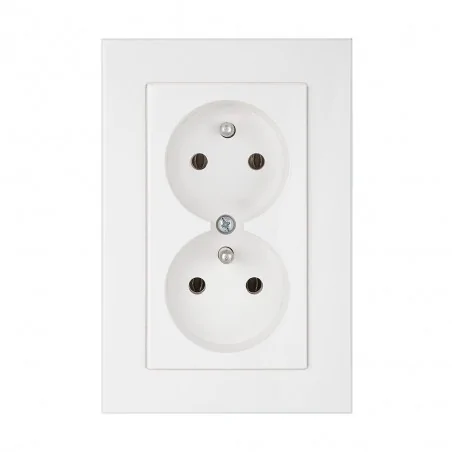Gniazda-elektryczne - podwójne gniazdko wtyczkowe białe z/u typu czeskiego pt-6ow onyx abex 