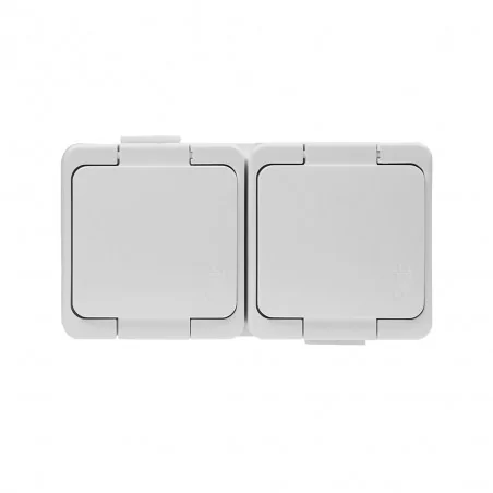 Gniazda-podwojne-natynkowe - gniazdo podwójne natynkowe z klapką białą ip44 nt-6s smart abex 