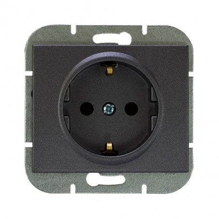 Gniazda-pojedyncze-podtynkowe - czarne gniazdo pojedyncze z uziemieniem  schuko onyx pt-17o abex 