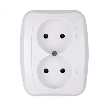Gniazda-podwojne-podtynkowe - białe gniazdo podwójne bez uziemienia podtynkowe atut pt-5a abex 