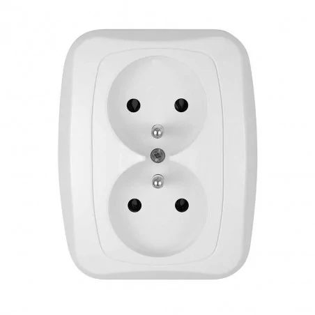 Gniazda-podwojne-podtynkowe - podwójne gniazdo podtynkowe z/u białe atut pt-6a abex 