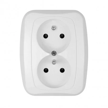 Gniazda-podwojne-podtynkowe - podwójne gniazdo z/u typu czeskiego białe podtynkowe atut pt-6aw abex 