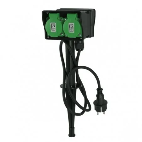 Gniazda-elektryczne - wbijany przedłużacz do ogrodu na 4 gniazda pw-2/4 rum-lux 