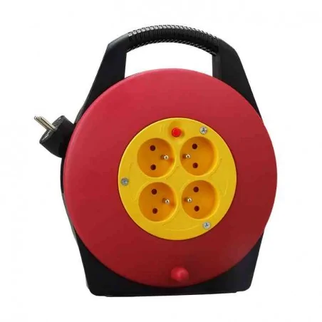 Przedluzacze-bebnowe - przedłużacz nawijany w kasecie 4 gniazda 10m pk-1 rum-lux 