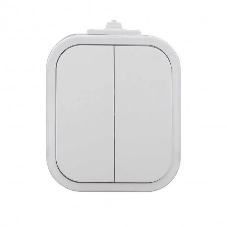 Wylaczniki-podwojne - biały włącznik podwójny natynkowy ip54 wnt-2b2 9001550 abex 