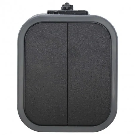 Wylaczniki-podwojne - włącznik podwójny natynkowy szary/czarny b2 wnt-2b2 9001570 abex 