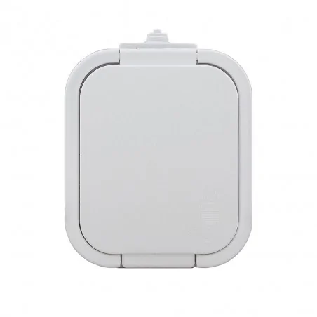 Gniazda-pojedyncze-natynkowe - białe gniazdo z klapką w kolorze wyrobu ip54 b2 nt-16b2 abex 