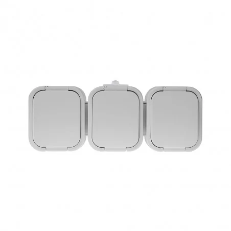 Gniazda-potrojne-natynkowe - natynkowe gniazdo potrójne białe z klapką ip54 b2 nt-316 abex 