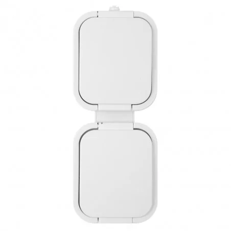 Gniazda-podwojne-natynkowe - gniazdo podwójne natynkowe pionowe białe z klapką ip54 b2 nt-6b2/p abex 