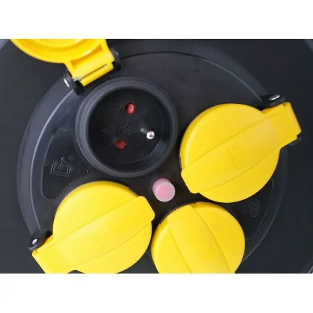 Przedluzacze-bebnowe - nawijak bębnowy do przewodu mały ip44 4 gniazda 25m ps/0025 rum-lux 