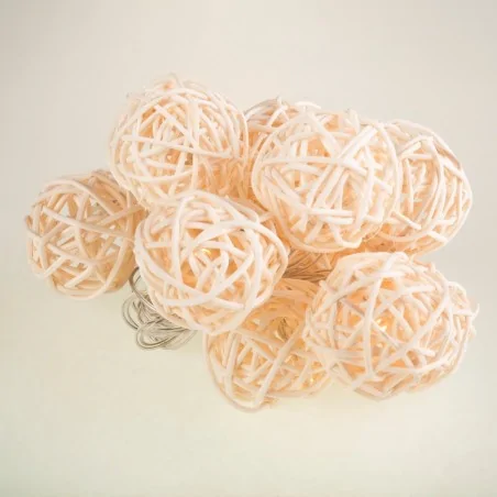 Oswietlenie - ratanowe kule led boho 10szt na baterie ekd3744 eko-light 