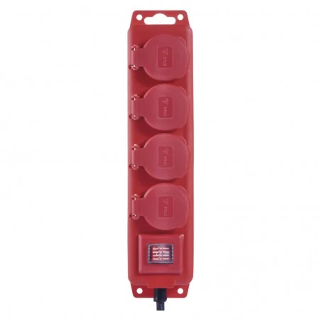 Przedluzacze-elektryczne - przedłużacz z wyłącznikiem 10m 1,5mm, ip44 guma czerwony emos - 1902341000 