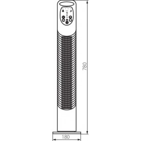 Wentylatory-podlogowe - wentylator kolumnowy podłogowy czarny o mocy 40w wysokość 78cm venico 78to-b 25881 kanlux 
