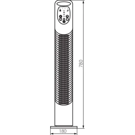 Wentylatory-podlogowe - wentylator kolumnowy podłogowy czarny o mocy 40w wysokość 78cm venico 78to-b 25881 kanlux 