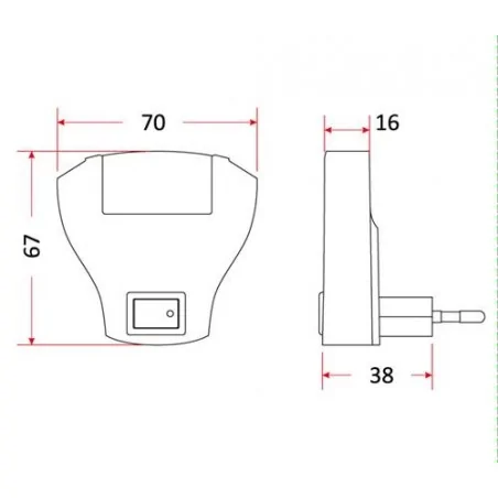 Lampki-do-kontaktu - lampka nocna led wtykowa do kontaktu 1w zimne światło ln-04 muszla rumlux 