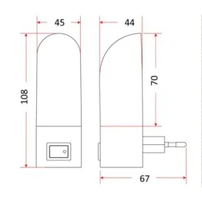 Lampki-do-kontaktu - lampka nocna wtykowa do kontaktu ciepłe światło ln-05 led rum-lux 