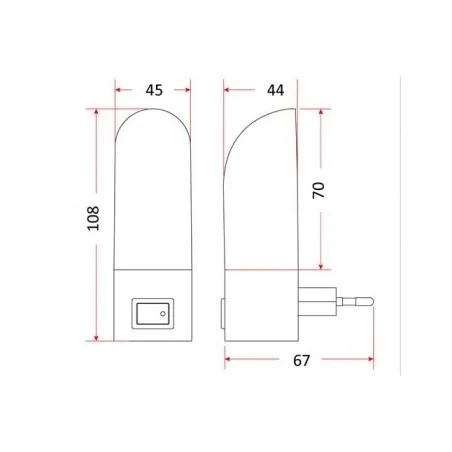Lampki-do-kontaktu - lampka nocna wtykowa do kontaktu ciepłe światło ln-05 led rum-lux 