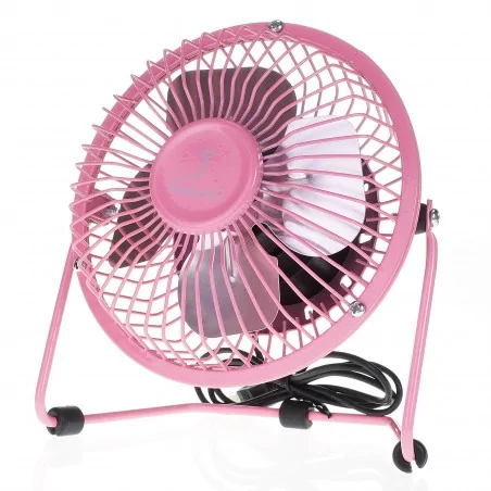 Wentylatory-na-biurko - mały różowy wentylator zasilany usb metal 2w 13cm bryza rum-lux 