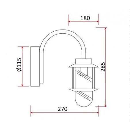 Kinkiety-ogrodowe - kinkiet ogrodowy elewacyjny srebrny keja-w e27 rum-lux 