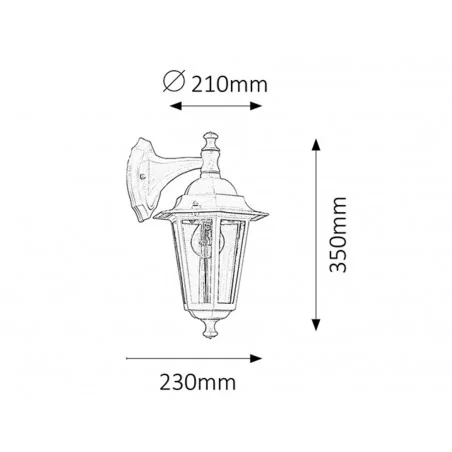 Kinkiety-ogrodowe - czarna latarnia ogrodowa kinkiet ścienny 8202 velence rabalux 