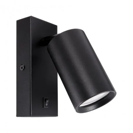 Kinkiety-do-salonu - nowoczesny kinkiet w kolorze czarnym z regulowanym kloszem gu10 35w daria wll 04094 ideus 