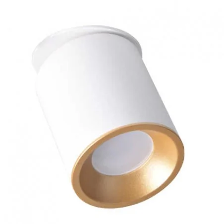 Oprawy-sufitowe - podtynkowe oczko sufitowe z wymiennym źródłem światła gu10 biały/złoty haron 314215 polux 