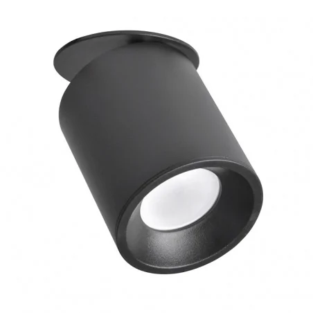 Oprawy-sufitowe - oczko sufitowe podtynkowe ruchome czarne gu10 haron 314192 polux 