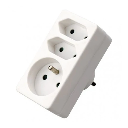 Rozgalezniki - potrójny biały rozgałęźnik 1× 2p + pe + 2× 2p p0025 emos 