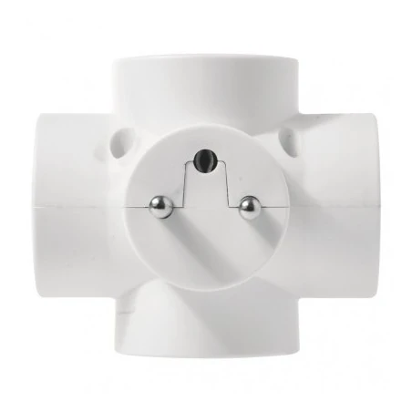 Rozgalezniki - rozgałęźnik biały poczwórny z uziemieniem p0040 emos 