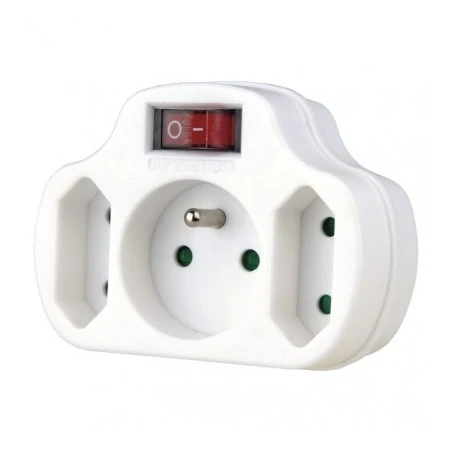 Rozgalezniki - rozgałęźnik potrójny z wyłącznikiem biały p0029 emos 