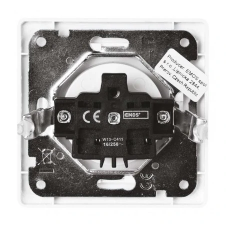 Gniazda-pojedyncze-podtynkowe - gniazdo pojedyncze french białe błyszczące z przesłonami torów pradowych a6001.0 emos 