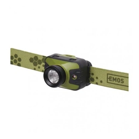 Latarki - zielona latarka czołowa led 330 lm 200m 3×aaa z zoomem p3539 emos 