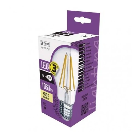 Gwint-trzonek-e27 - z7427 żarówka led filament a60 7w e27 2700k 1060lm emos 