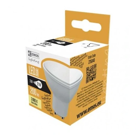 Gwint-trzonek-gu10 - żarówka led 3.3w gu10 200lm 3000k ciepła biel z75040  emos 