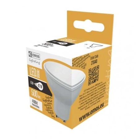 Gwint-trzonek-gu10 - żarówka led mr16 5,8w gu10 neutralna biel emos z75140 