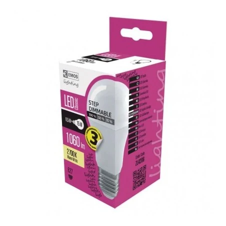 Gwint-trzonek-e27 - żarówka led a60 10,5w e27 ciepła biel ściemnialna 3 lata gwarancji emos zl4206 