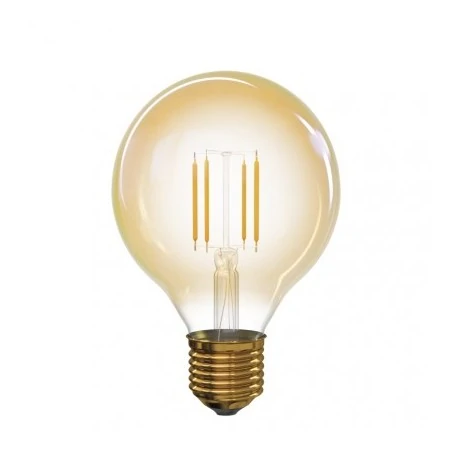 Zarowki-dekoracyjne - żarówka ozdobna led bursztynowa g95 4w e27 2200k ciepła biel emos z74304 