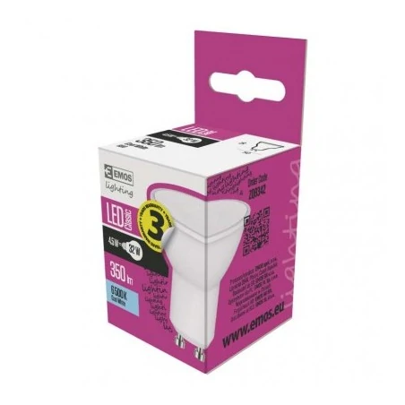 Gwint-trzonek-gu10 - zq8342 żarówka led 3,8w-30w gu10 zimna biel 320lm emos 