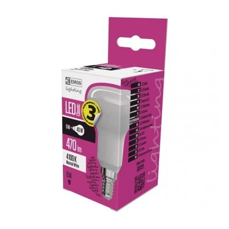 Strona-glowna - żarówka led reflektor r50 4w-39w e14 neutralna 450lm 3 lata gwarancji emos zq7221 