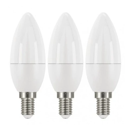 Gwint-trzonek-e14 - komplet 3 żarówki led świeczka 5w e14 neutralna 470lm 3 lata gw. emos zq3221.3 